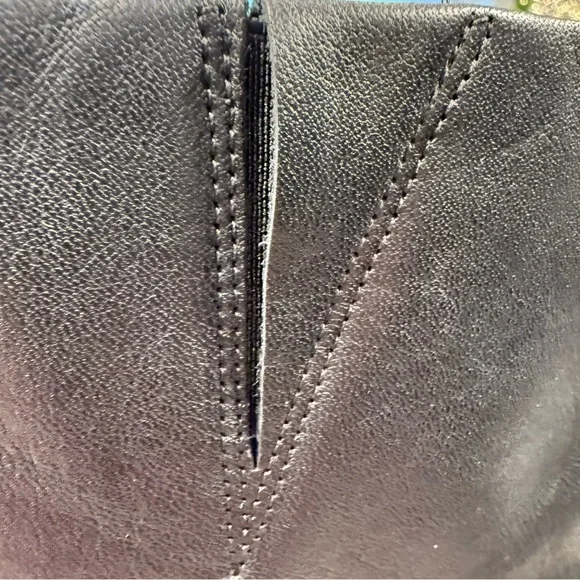 Vince Fabian Women’s Boots Knee High Black Leather Stretch Calf NEW Sz 7.5